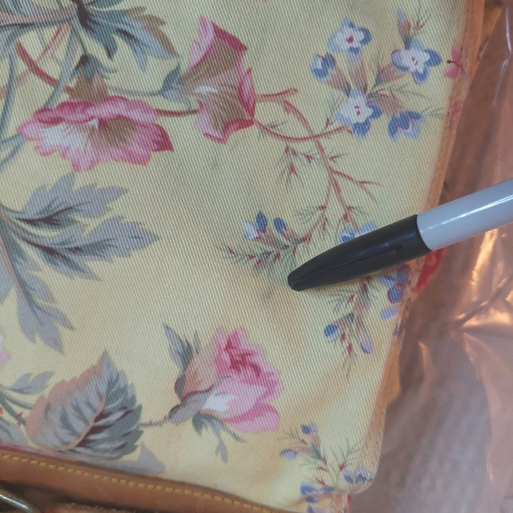 Vintage 80's Ralph Lauren Floral Carpet Tapestry Leather Satchel- Travel Bag! - Picture 12 of 16